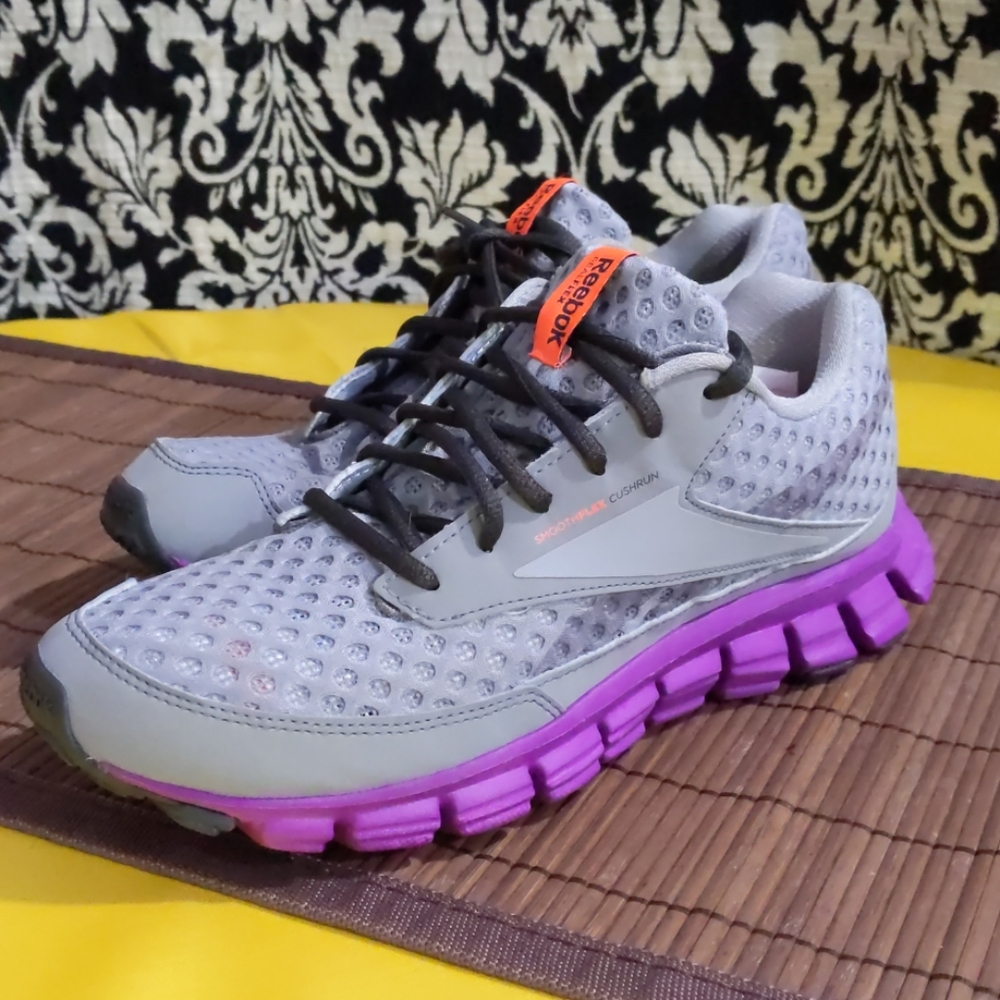 Reebok REALFlex CUSHRUN Grey Purple 8.5 Sneakers
